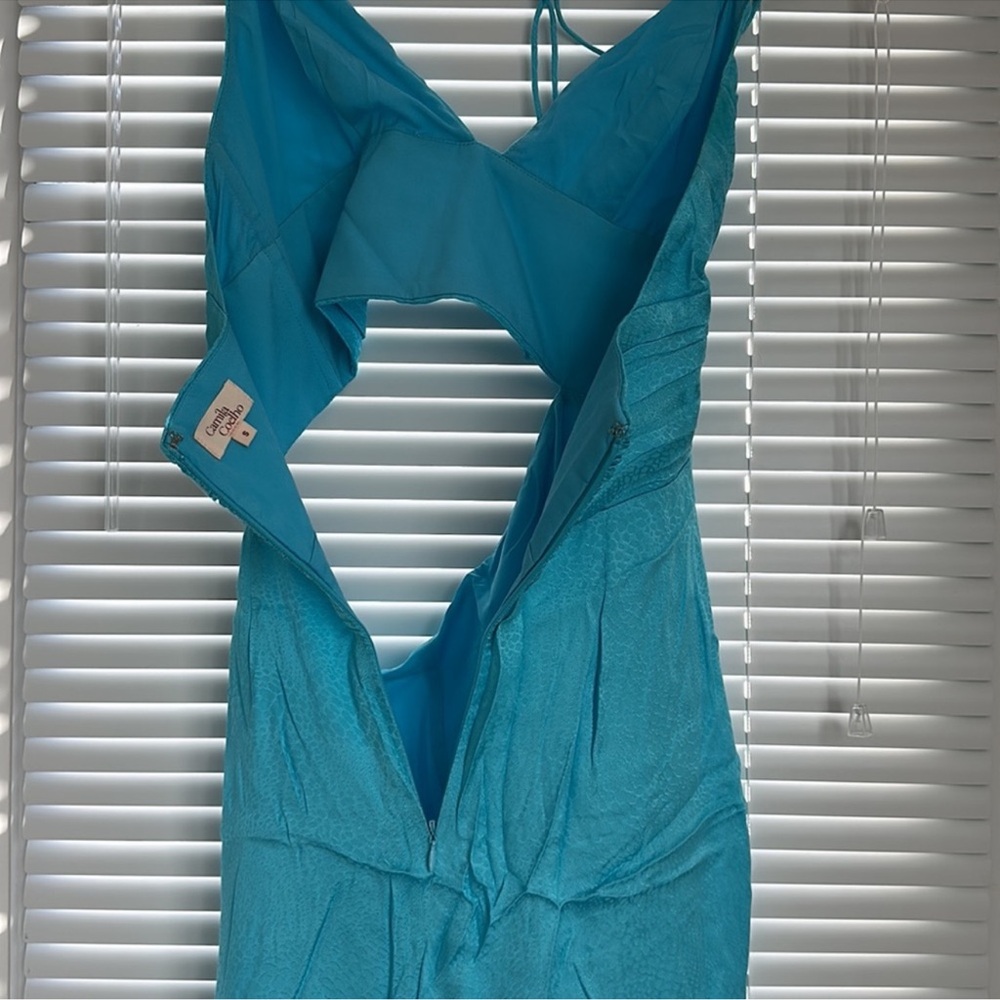 Camila Coelho Turquoise Midi Dress with Side Slit - Picture 7 of 10